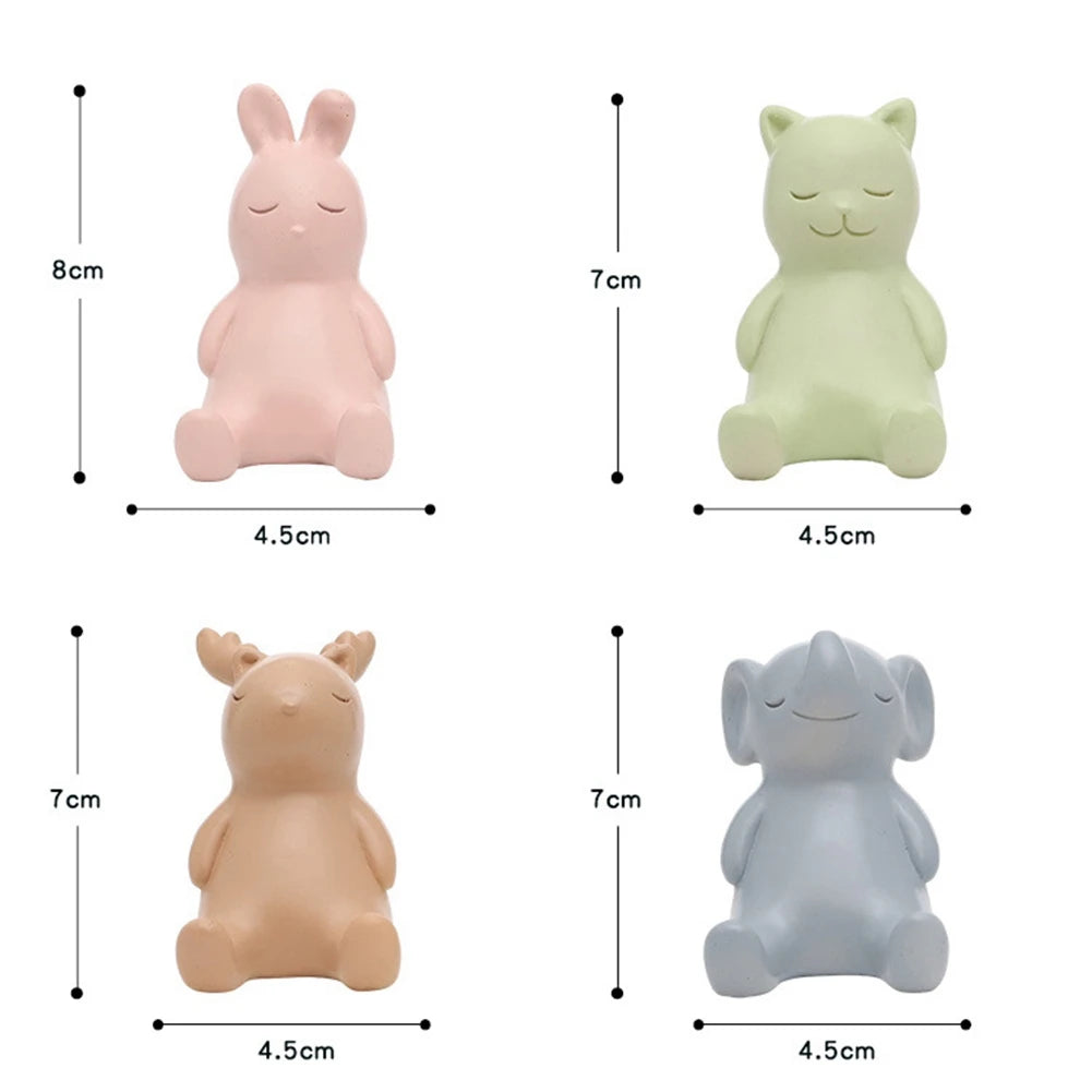 Obbty Japanese Style Cartoon Ornament Cat's Summer Series Funny Resin Figurines Desktop Phone Holder Mini Rack for Home Office Gifts