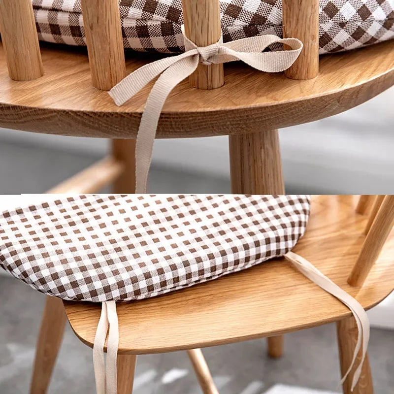 Obbty Nordic Print Sponge Dining Chair Cushion Cotton Hemp Non-Slip Dining Decor Chair Cushions Comfor Office Living Stool Cushion