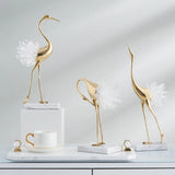 Obbty Crystal Swan Brass Body Luxury Crafts Home Living Room House Bedroom Interior Accessories Nordic High-end Animal Art Decorations