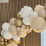 Obbty 1set Sand White Gold Balloon Garland Arch Beige Khaki Balloon Wedding Decoration Baby Shower Balloons Birthday Party Decorations