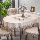 Obbty European Lace Living Room Simple Tea Table Tablecloth Hotel Hotel Household Round Table Tablecloth Light Luxury Cloth