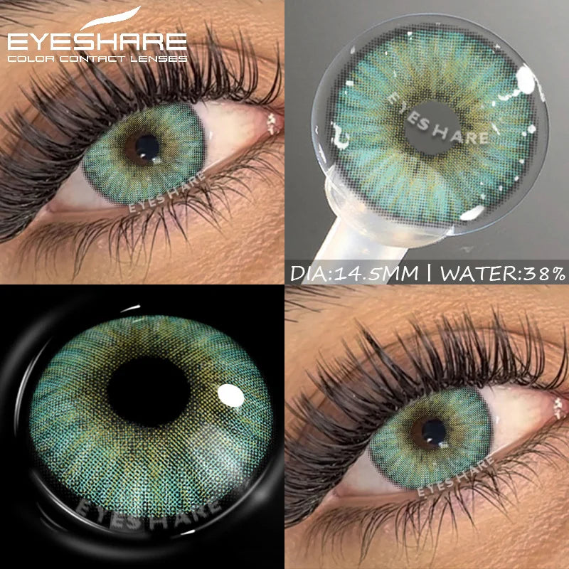 Obbty Colored Contact Lenses for Eyes 1Pair Natural Color Contact Lenses Yearly Color Green Lens Eye Blue Lenses Gray Pupils