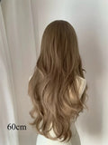 Obbty Light Brown Wig for Women Long Wavy Hair Synthetic Wig for Daily Life Cosplay Lolita Heat Resistant Headband Wigs