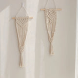 Obbty Macrame Hand Woven Boho Flower Basket Tapestry Flower Pot Net Set Hanging Basket Bedroom Shop Wall Decor