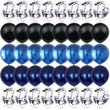 Obbty 40PCS Metal Blue Night Blue Black Balloons Gender Reveal Wedding Valentine's Day Baby Shower Birthday Globos Party Decorations