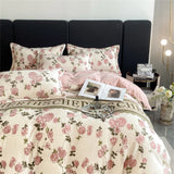 Obbty New Winter Thickened Milk Velvet Four Piece Set Luxury Fashion Coral Velvet Quilt Cover Soft Bedding Set 220x240cm Home Textiles