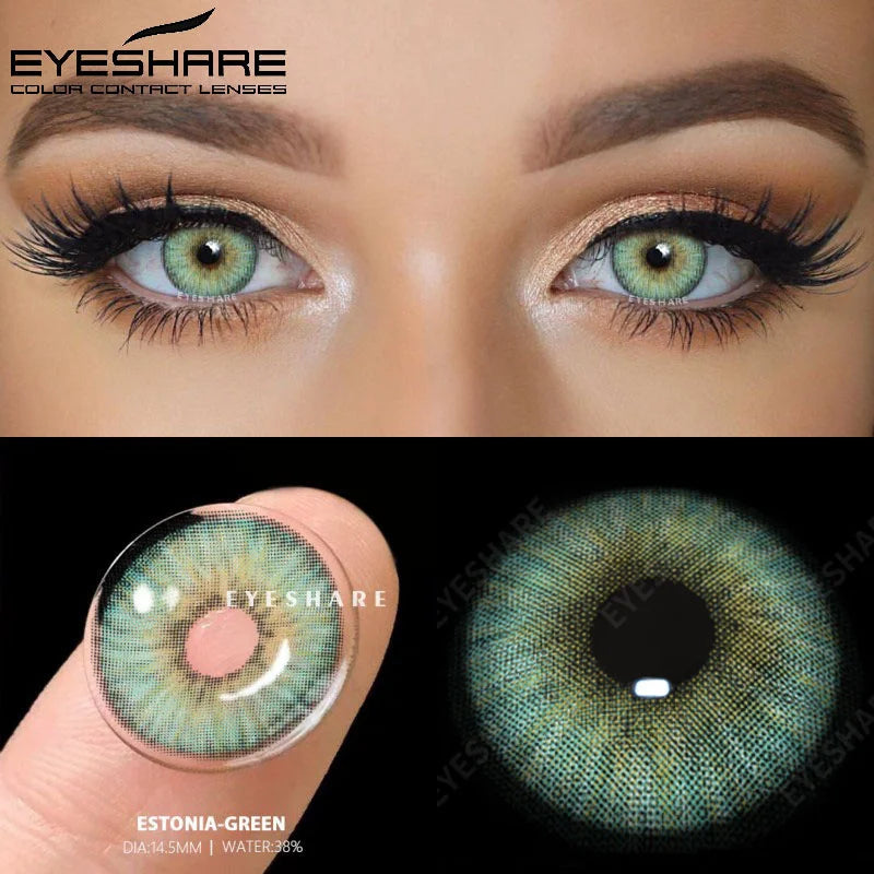 Obbty 1 Pair Color Contact Lenses For Eyes Pattaya Natural Yearly Use Lenses Blue Multicolored Contact Lens Beauty Pupils