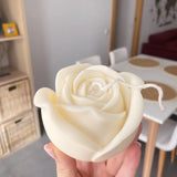 Obbty 3D Large Rose Candle Silicone Mold Valentine's Day Rose Cake Chocolate Silicone Mold Home Decoration Resin Plaster Mold