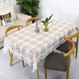 Obbty Hot pastoral lace table cover European dining tablecloth kitchen table cloth  Home Wedding decorative tablecloths Organza Fabric