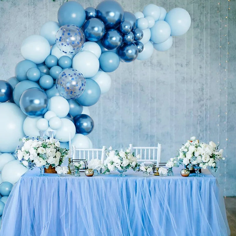 Obbty 109pcs Blue Balloon Garland Arch Kit Birthday Party Decoration Kids Baby Shower Boy Girl Latex Ballon Wedding Birthday Suppiles