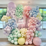 Obbty Macaron Rainbow Balloon Garland Arch Kit Girls Pastel Wedding Happy Birthday Party Pink Balloons Baby Shower Decoration Kid Gift