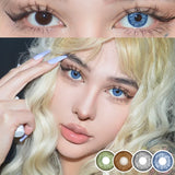 Obbty 1 Pair Colored Contact Lenses for Eyes Blue Lenses Green Eye Lenses Natural Lenses Gray Eye Contact Fashion Lenses