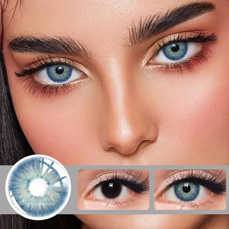 Obbty 1 Pair Color Contact Lenses for Eyes Natural Brown Lenses Beauty Fashion Monet lense Blue Lenses Green Eye Contact