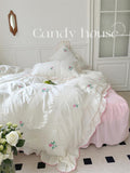 Obbty Coquette Aesthetic Ruffle Bedding Set