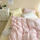 Obbty Pastel Plaid Bedsheet Set