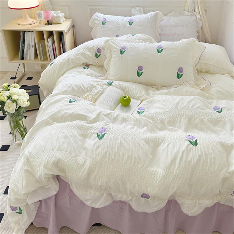 Obbty Coquette Room Tulip Ruffle Bedding Set